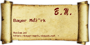 Bayer Márk névjegykártya